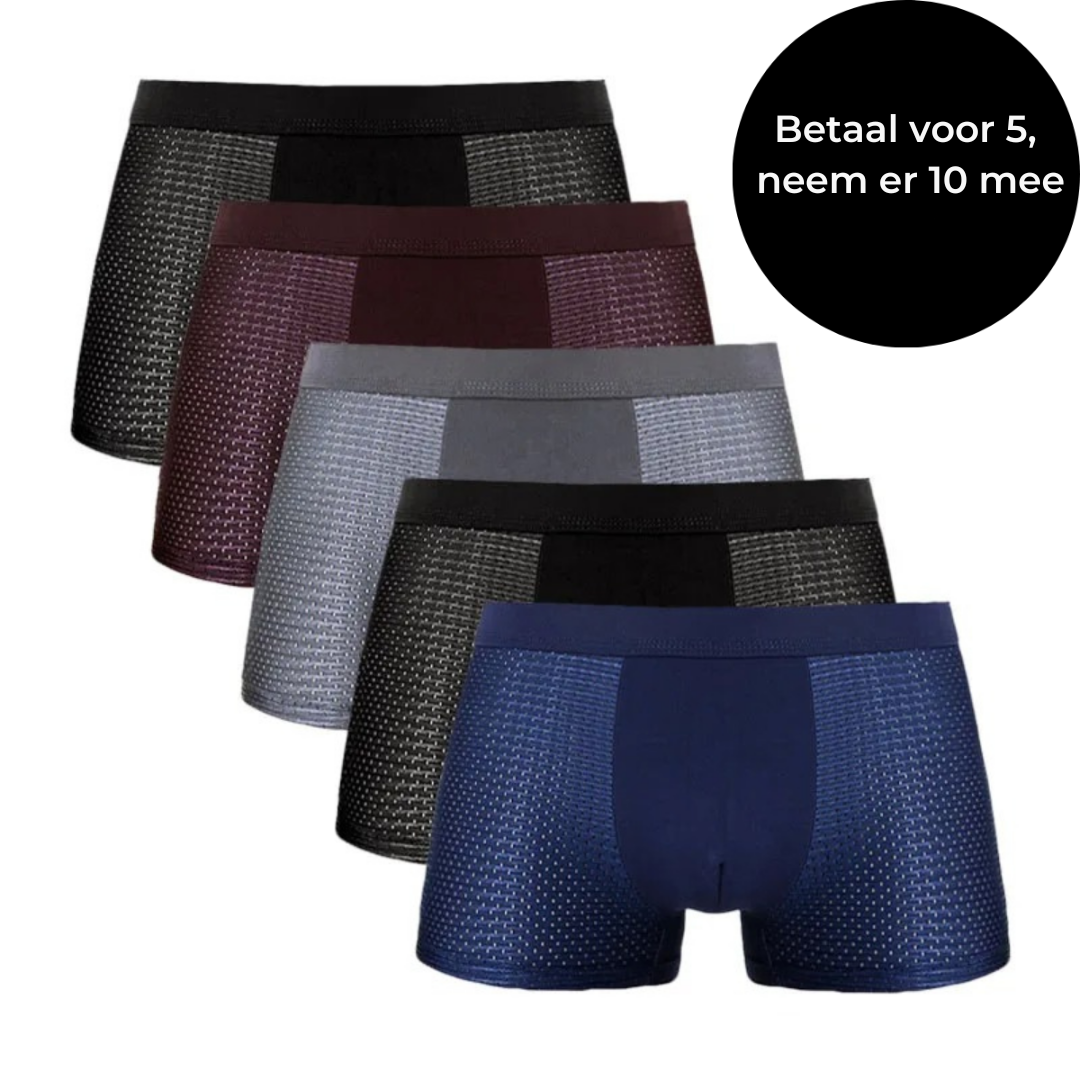 Kollid - Set van 10 Boxershorts van Bamboevezel [Betaal er 5, ontvang er 10]