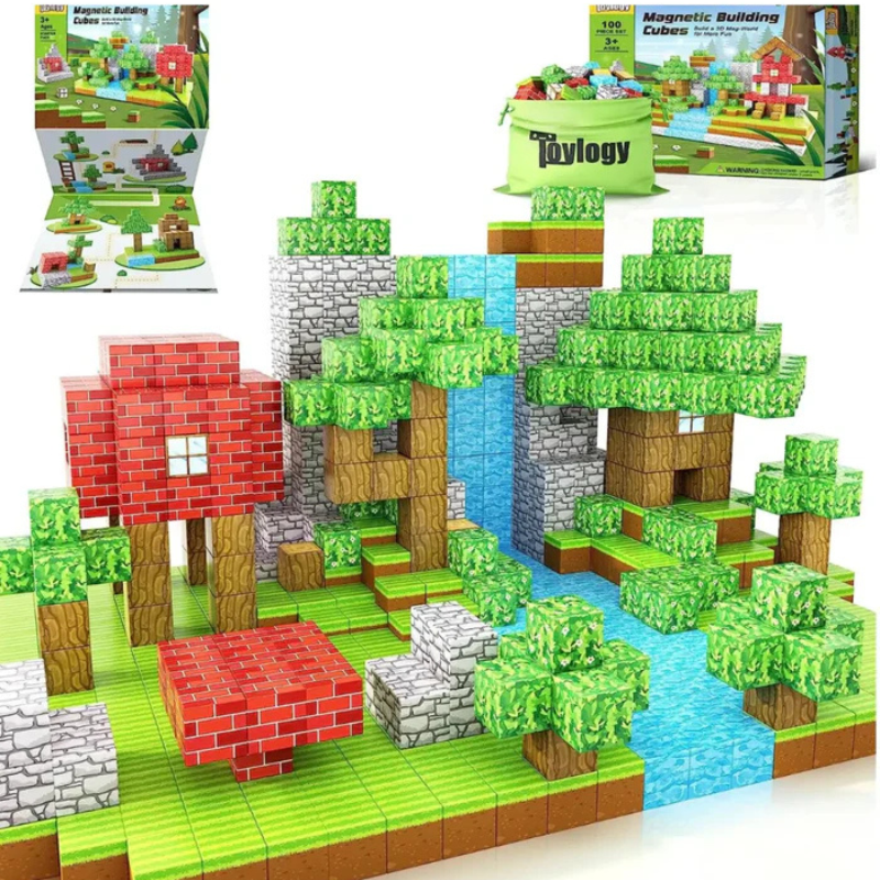Magnetische Minecraft® Bouwstenen - 48 / 64 / 75 stuks
