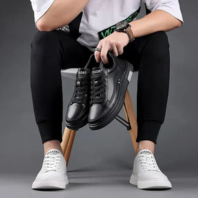 Casuale sneakers van echt leer – Platte Sport